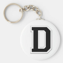 Spell it Out Initial Letter D in Black Key Chain