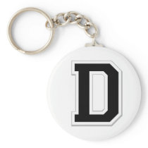 Spell it Out Initial Letter D in Black Key Chain