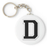 Spell it Out Initial Letter D in Black Key Chain
