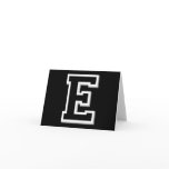 Spell it Out Initial Letter E in Black Note Cards