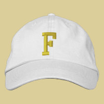 Spell it Out Initial Letter F Ball Cap embroidered hats