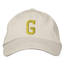 Spell it Out Initial Letter G Ball Cap embroidered hats