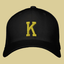 Spell it Out Initial Letter K Ball Cap embroidered hats