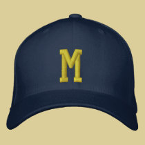 Spell it Out Initial Letter M Ball Cap embroidered hats