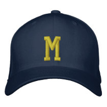 Spell it Out Initial Letter M Ball Cap embroidered hats