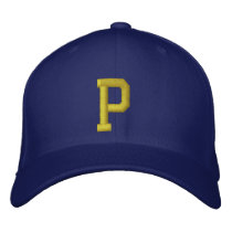 Spell it Out Initial Letter P Ball Cap embroidered hats