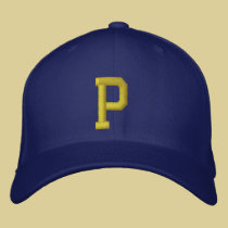 Spell it Out Initial Letter P Ball Cap embroidered hats