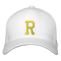 Spell it Out Initial Letter R Ball Cap embroidered hats