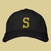 Spell it Out Initial Letter S Ball Cap embroidered hats by TeeShirtsTShirts Spell it Out Initial Letter S Ball Cap embroidered hats