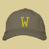 Spell it Out Initial Letter W Ball Cap embroidered hats