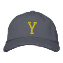 Spell it Out Initial Letter Y Ball Cap embroidered hats