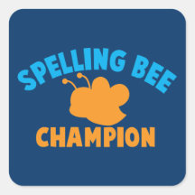 Spelling Bee Champion Square Sticker