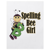 spelling bee girl bumble bee cartoon flyer design