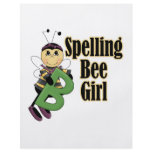 spelling bee girl bumble bee cartoon flyer design