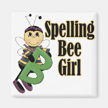 spelling bee girl bumble bee cartoon magnets
