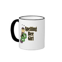 spelling bee girl bumble bee cartoon mugs