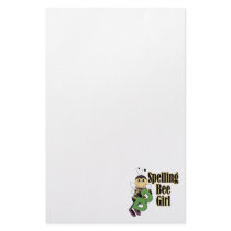 spelling bee girl bumble bee cartoon stationery paper