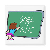 Spelling Lessons On Chalkboard magnets