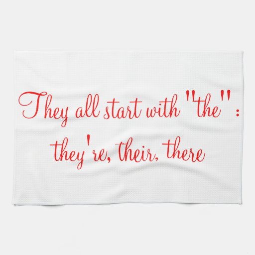 Spelling Rules Theyre Their There Hand Towels Zazzle