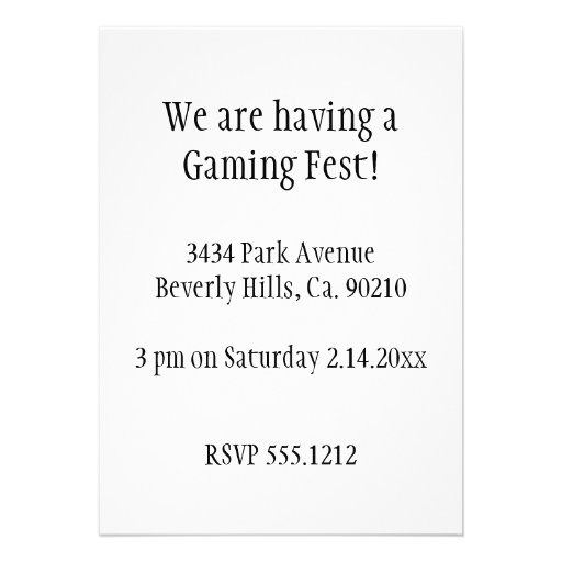 Spending Lives In Gamers Paradise Personalized Invite