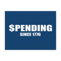 Spending since 1776 postcard