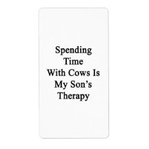 Spending Time With Cows is My Son's Therapy Custom Shipping Labels