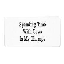 Spending Time With Cows Is My Therapy Custom Shipping Label
