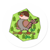 Spet Sparrow Round Sticker