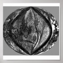 sphere in black and white print