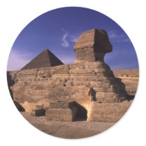 Sphinx and Pyramids at Giza Cairo Egypt Round Sticker