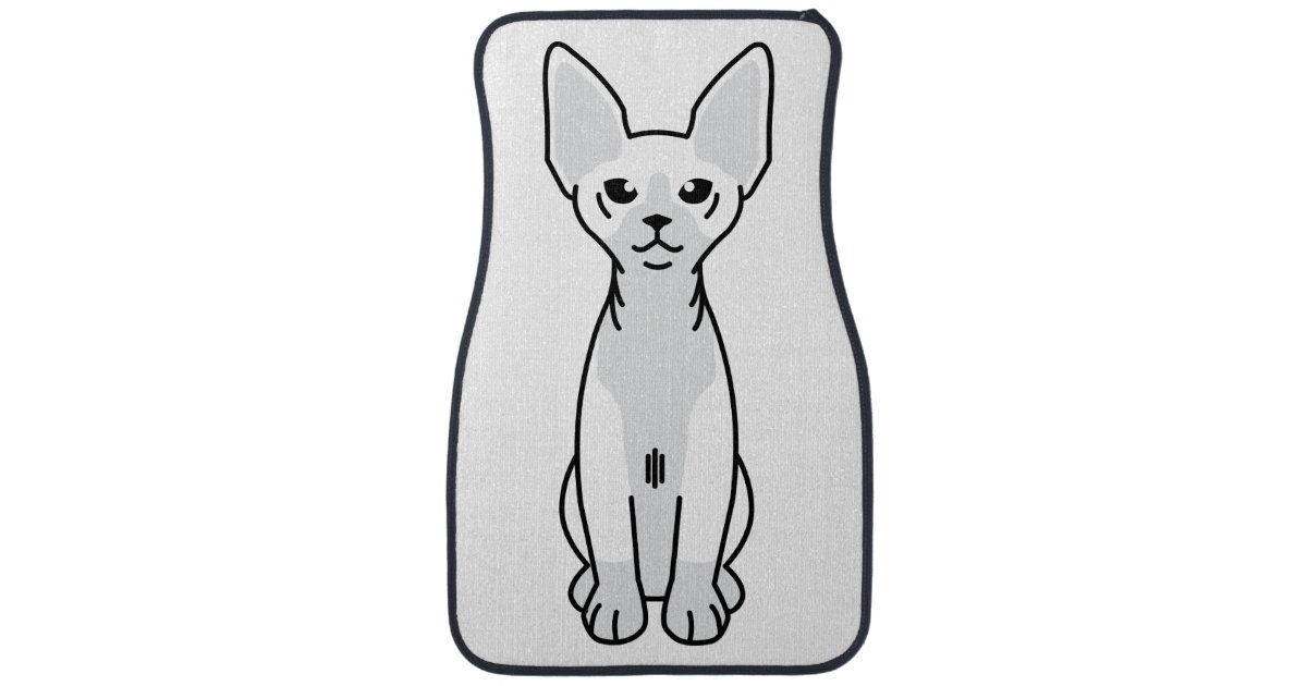 Sphynx Cat Cartoon Car Mat | Zazzle