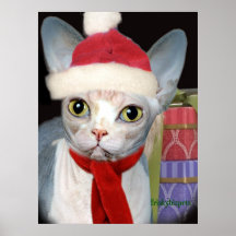 Sphynx Santa Paws Poster