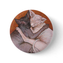 Sphynx Sphinx Cat Cats Nap Time Pinback Button