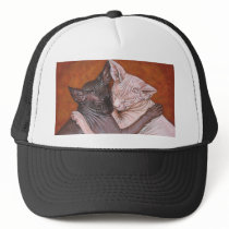Sphynx Sphinx Cat Cats Nap Time Trucker Hats