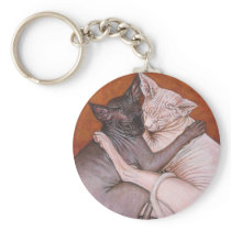 Sphynx Sphinx Cat Cats Nap Time Key Chain