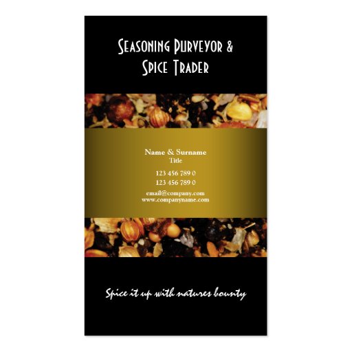 Spice indian oriental business profile CUSTOM Business Card Template (front side)