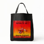 Spice it up black grocery tote tote bags