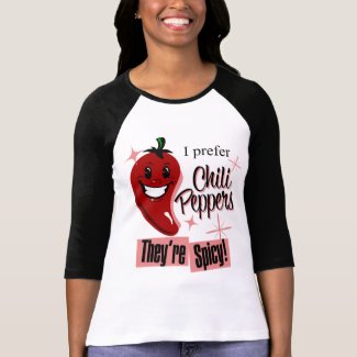 Spicy Chili Peppers $23.95 Ladies Raglan shirt