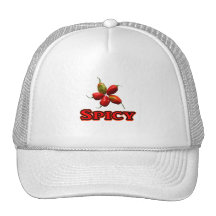Spicy Five Habanero Hot Pepper Design Hats