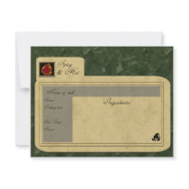 spicy food recipe card invitations