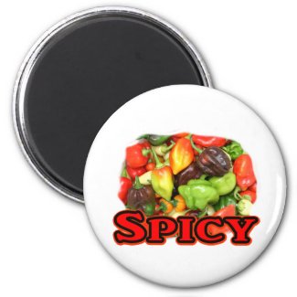Spicy ! Hot habanero Pepper Pile Pepper Lover Gift magnet