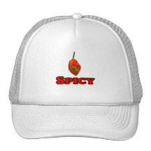 Spicy Single Habanero Hot Pepper Design Trucker Hats