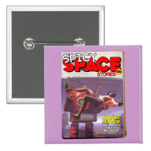 Spicy Space Stories Fake Pulp Cover Button