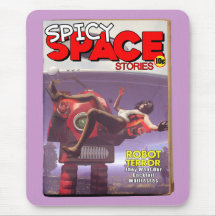 Spicy Space Stories Fake Pulp Cover Mousepad