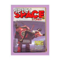 Spicy Space Stories Fake Pulp Cover Postcard