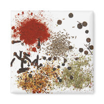 Spicy spices foodie top chef photo graphic fridge magnet