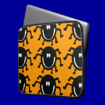 spider001_92007 HAPPY LITTLE BLACK ORANGE SPIDER C laptop sleeves