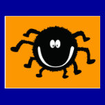 spider001_92007 HAPPY LITTLE BLACK ORANGE SPIDER C postcards