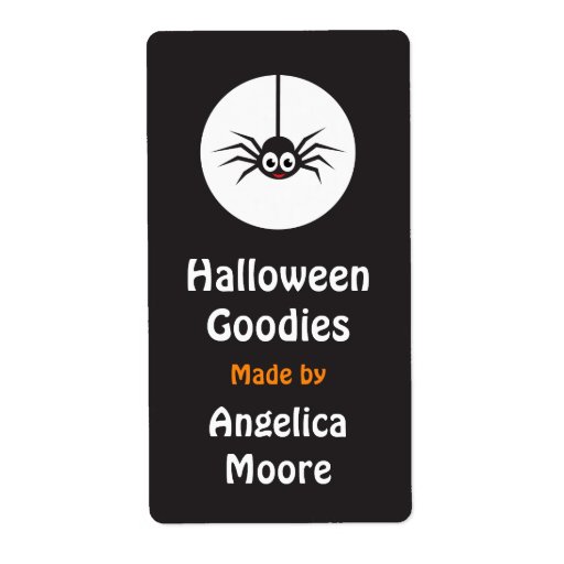 Spider and moon Halloween kitchen label