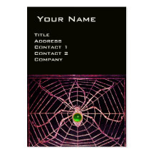 SPIDER AND WEB Green Emerald Black Pearl Paper Business Card Template